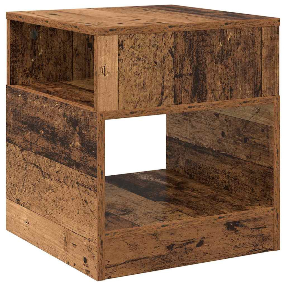 Produktbild för Sidobord Gammalt trä 40,5 x 40 x 45 cm Konstruerat trä