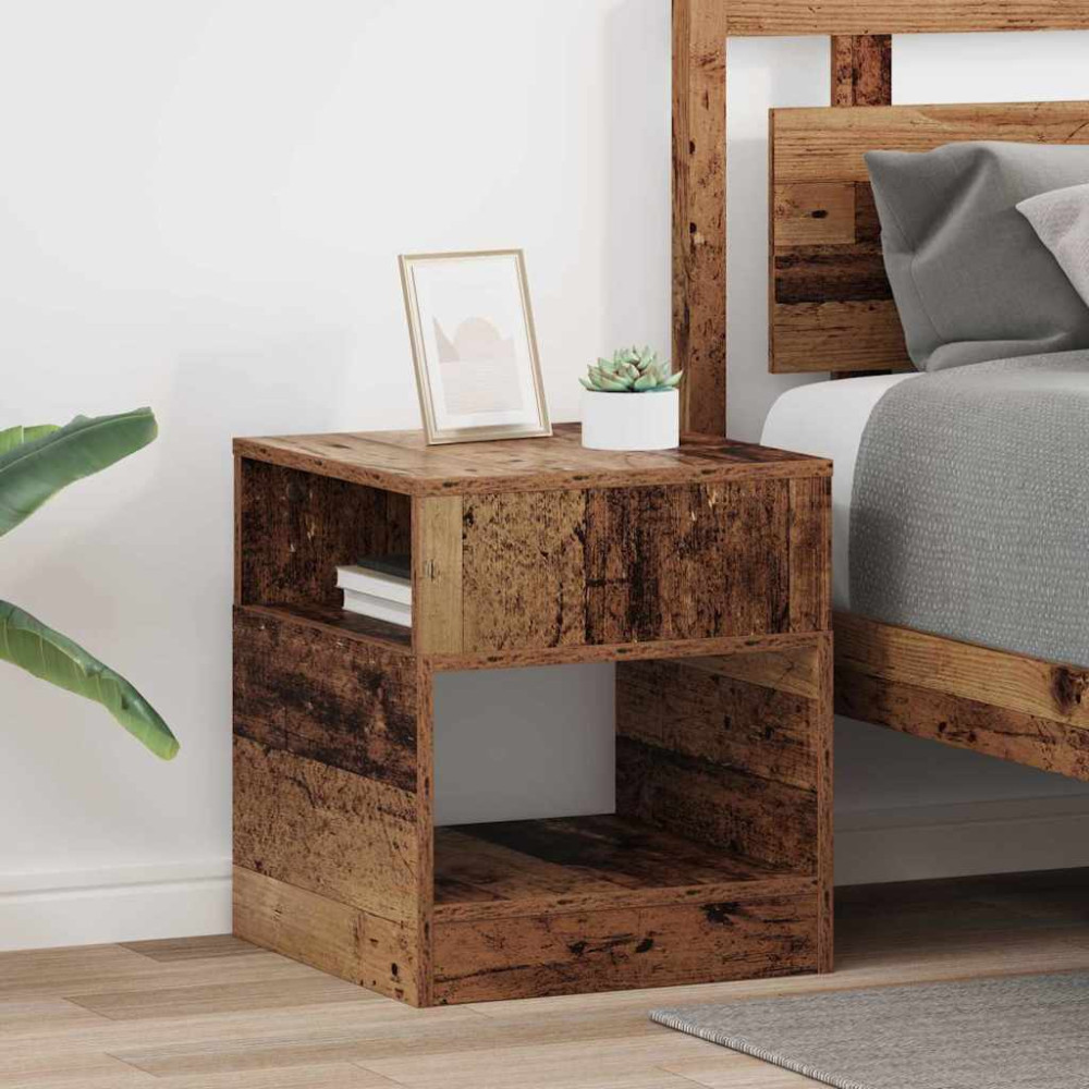 Produktbild för Sidobord 2 pcs Gammalt trä 40,5 x 40 x 45 cm Konstruerat trä