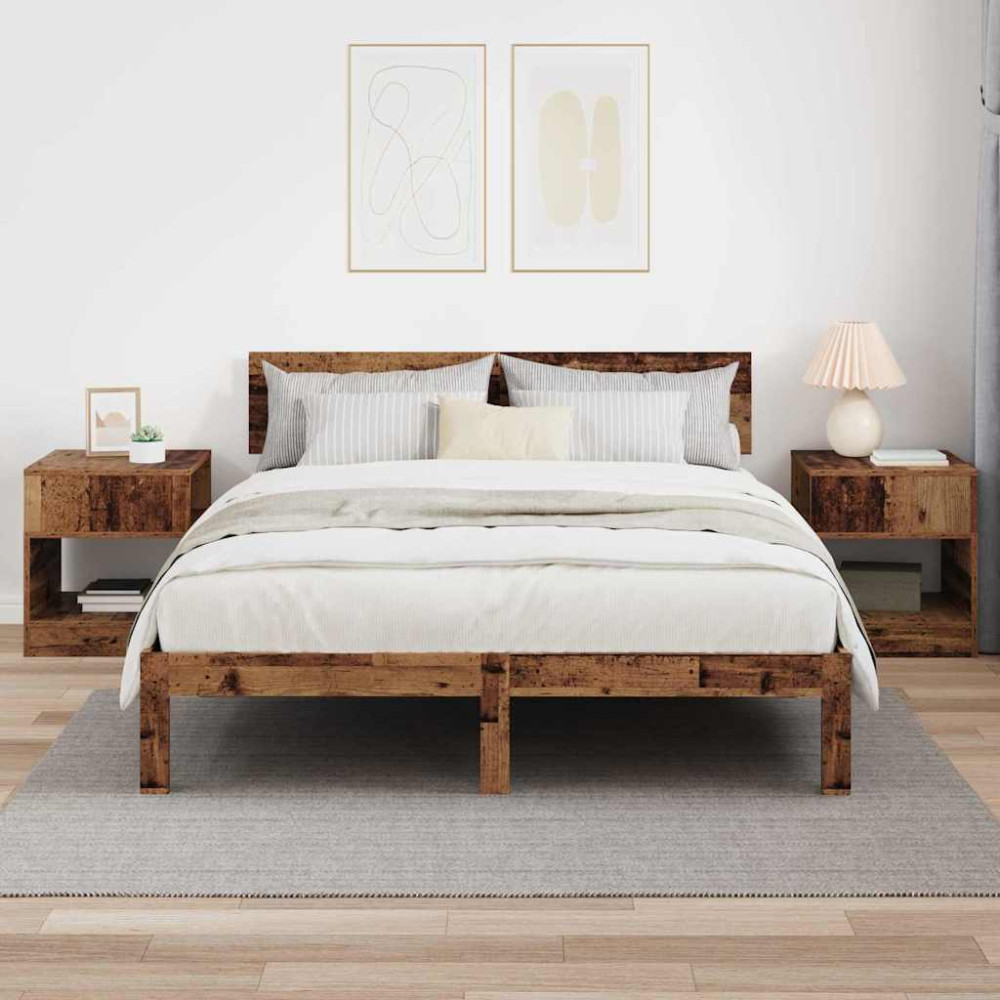 Produktbild för Sidobord 2 pcs Gammalt trä 40,5 x 40 x 45 cm Konstruerat trä