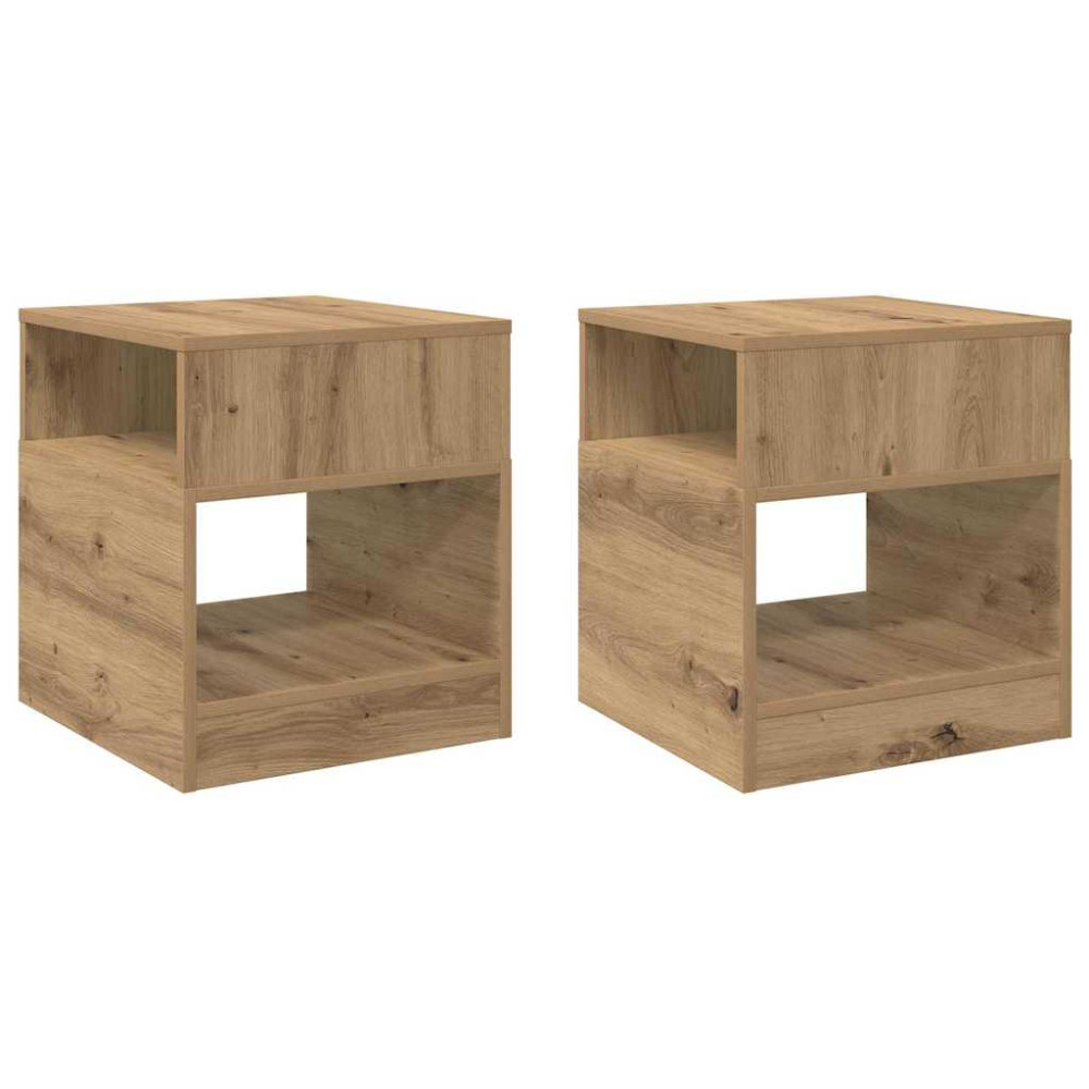 Produktbild för Sidobord 2 pcs Artisan Ek 40,5 x 40 x 45 cm Konstruerat trä