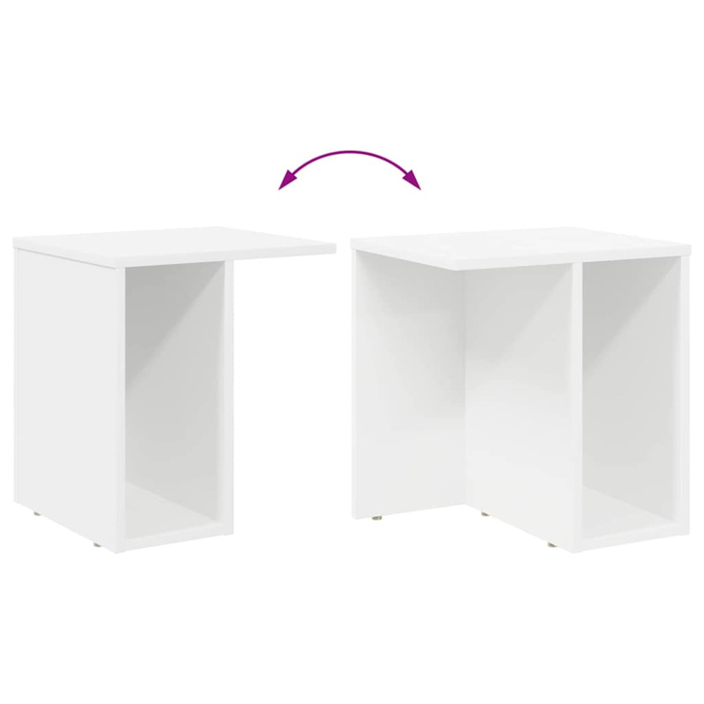 Produktbild för Sidobord 2 pcs Vit 37 x 32 x 40 cm Konstruerat trä