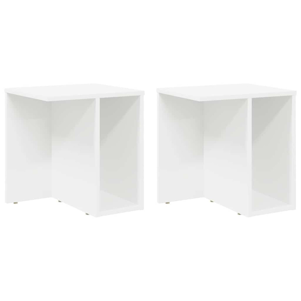 Produktbild för Sidobord 2 pcs Vit 37 x 32 x 40 cm Konstruerat trä