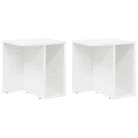 Produktbild för Sidobord 2 pcs Vit 37 x 32 x 40 cm Konstruerat trä