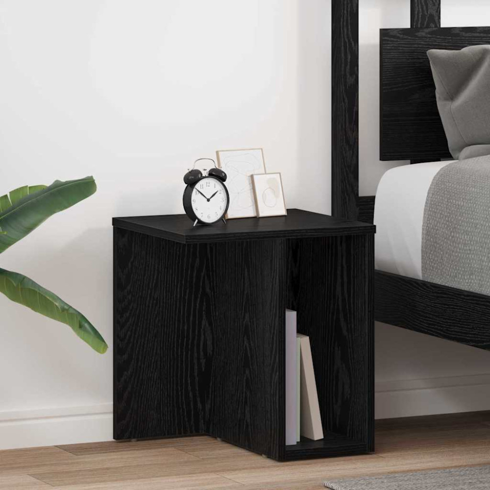 Produktbild för Sidobord 2 pcs Svart Ek 37 x 32 x 40 cm Konstruerat trä