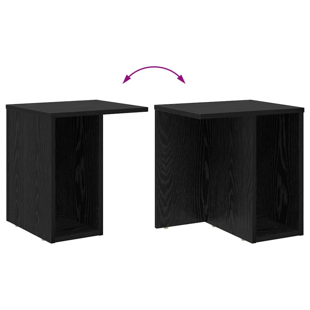 Produktbild för Sidobord 2 pcs Svart Ek 37 x 32 x 40 cm Konstruerat trä