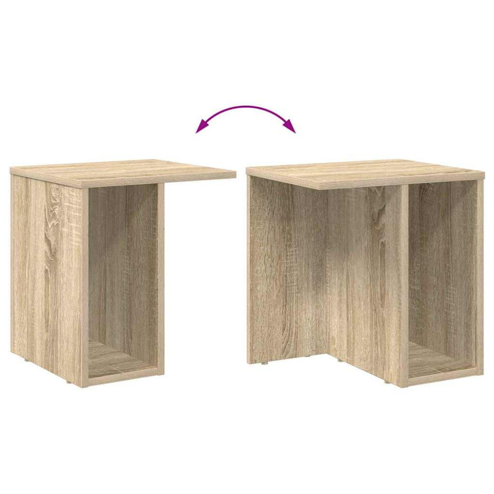 Produktbild för Sidobord 2 pcs Sonoma-ek 37 x 32 x 40 cm Konstruerat trä