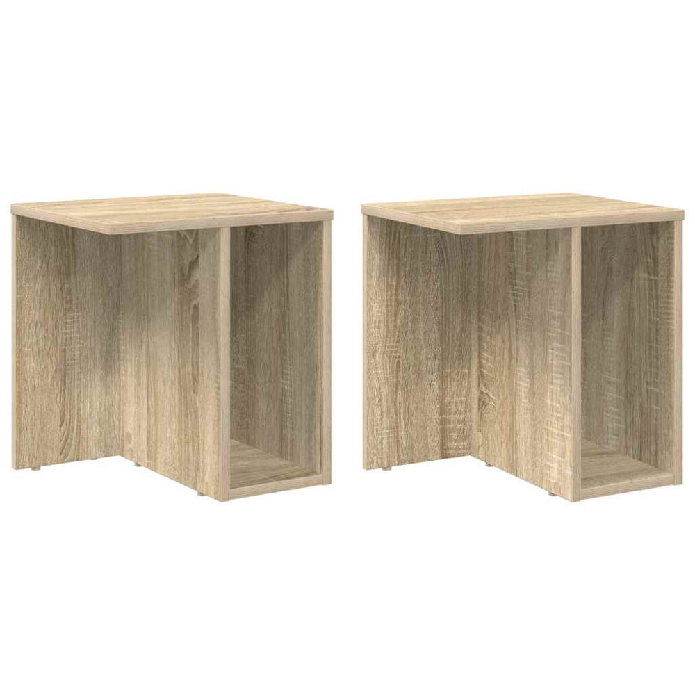 Produktbild för Sidobord 2 pcs Sonoma-ek 37 x 32 x 40 cm Konstruerat trä