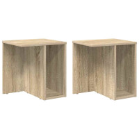 Produktbild för Sidobord 2 pcs Sonoma-ek 37 x 32 x 40 cm Konstruerat trä