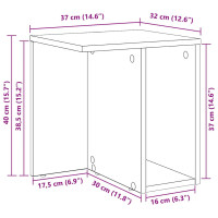 Produktbild för Sidobord Betonggrå 37 x 32 x 40 cm Konstruerat trä
