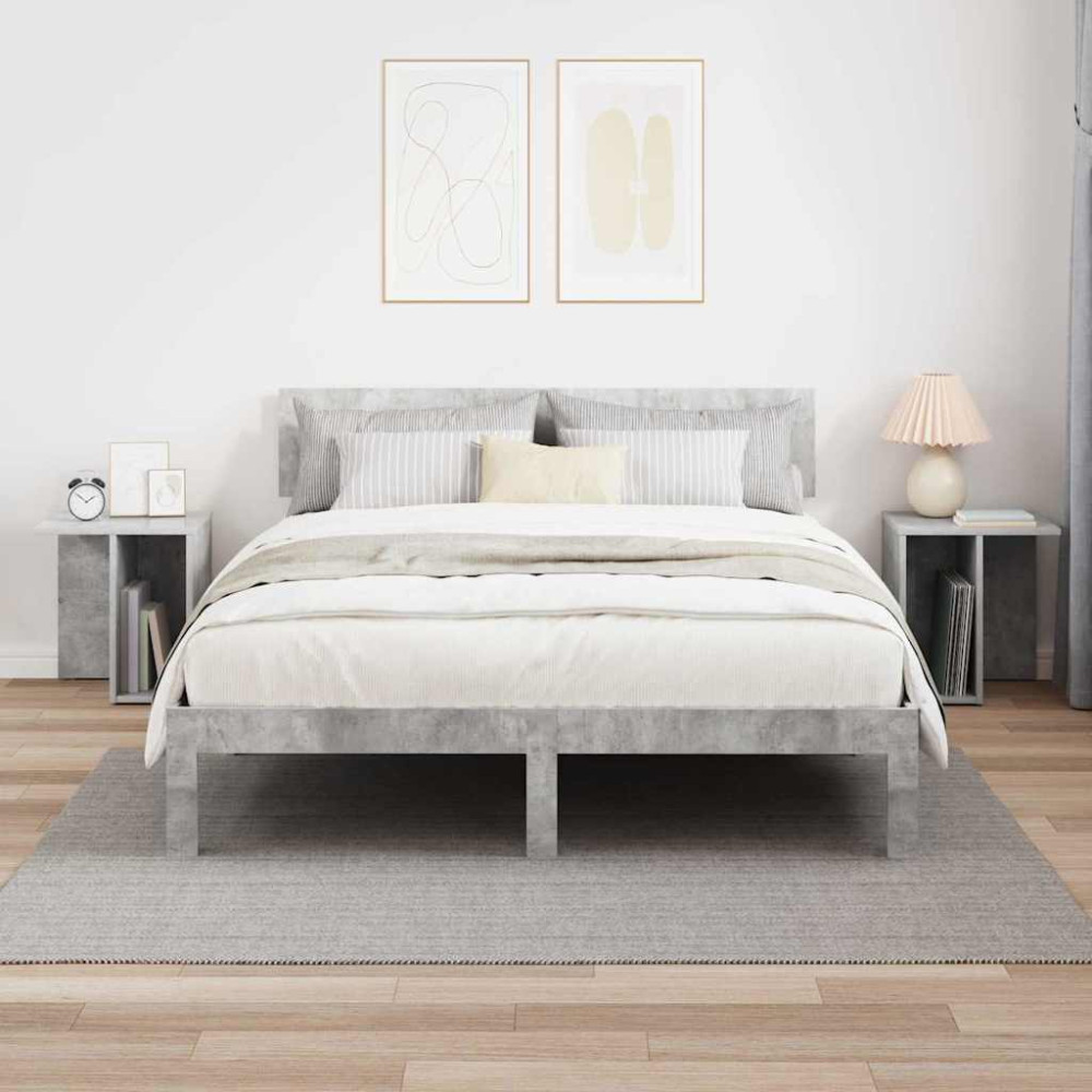 Produktbild för Sidobord 2 pcs Betonggrå 37 x 32 x 40 cm Konstruerat trä