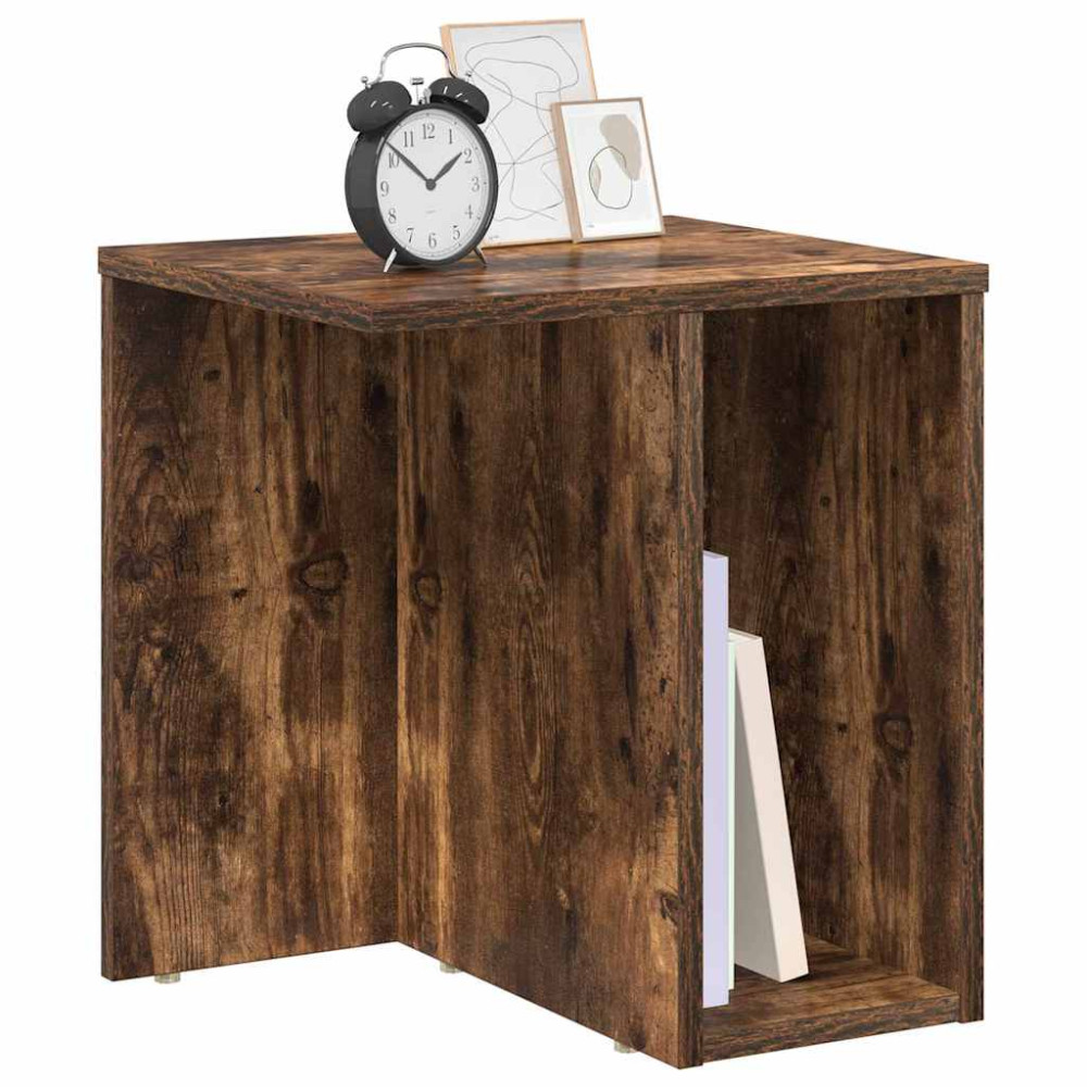 Produktbild för Sidobord Rökt ek 37 x 32 x 40 cm Konstruerat trä