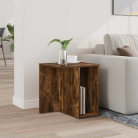 Produktbild för Sidobord Rökt ek 37 x 32 x 40 cm Konstruerat trä