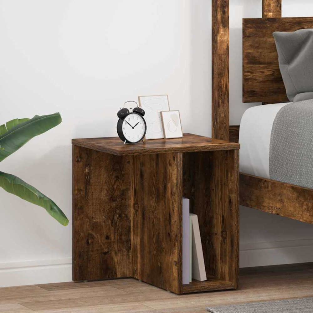 Produktbild för Sidobord 2 pcs Rökt ek 37 x 32 x 40 cm Konstruerat trä
