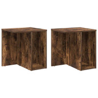 Produktbild för Sidobord 2 pcs Rökt ek 37 x 32 x 40 cm Konstruerat trä