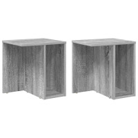 Produktbild för Sidobord 2 pcs Grå Sonoma 37 x 32 x 40 cm Konstruerat trä