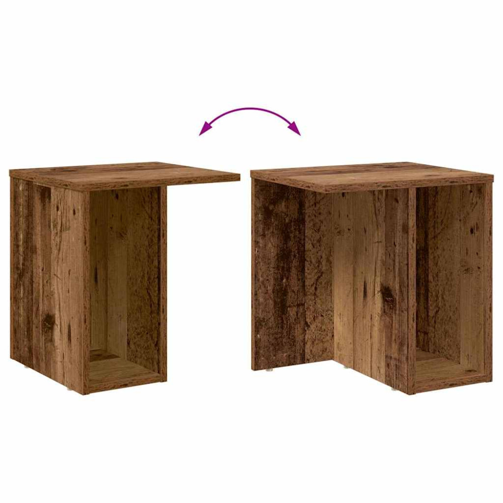 Produktbild för Sidobord 2 pcs Gammalt trä 37 x 32 x 40 cm Konstruerat trä
