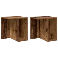 Produktbild för Sidobord 2 pcs Gammalt trä 37 x 32 x 40 cm Konstruerat trä
