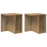 Produktbild för Sidobord 2 pcs Artisan Ek 37 x 32 x 40 cm Konstruerat trä