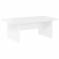 Produktbild för Kaffeebord Högblanka vita 93 x 53 x 33 cm Konstruerat trä