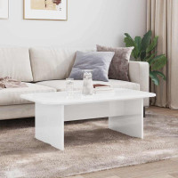 Produktbild för Kaffeebord Högblanka vita 93 x 53 x 33 cm Konstruerat trä