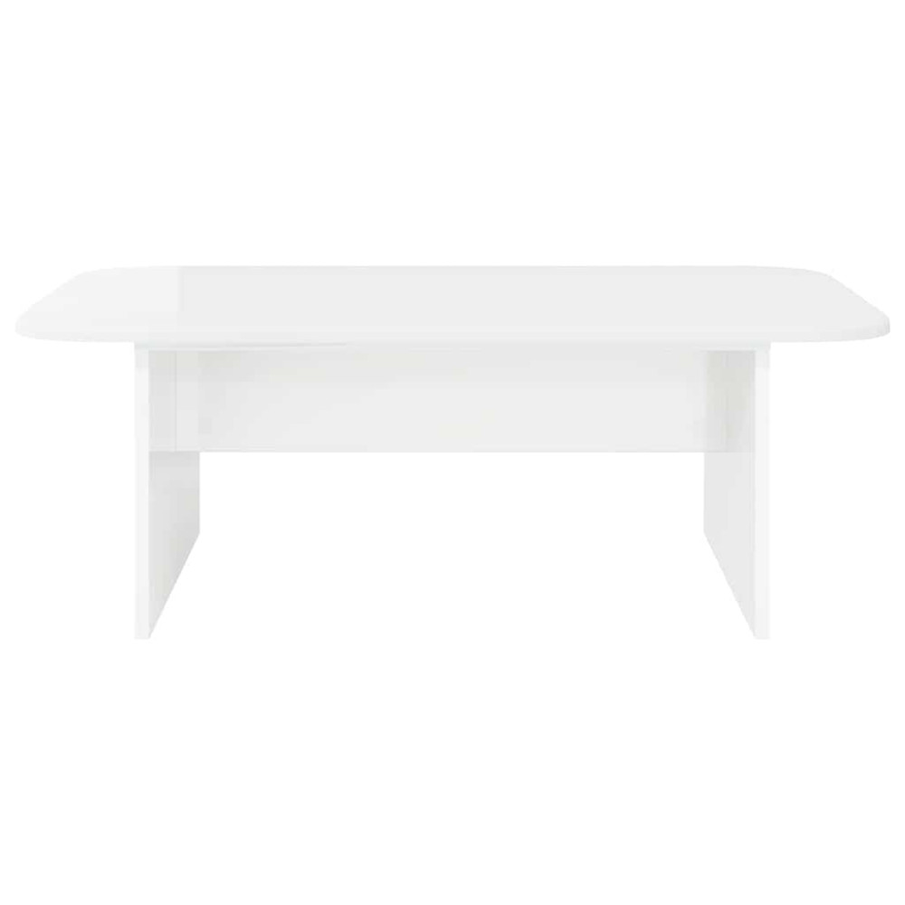 Produktbild för Kaffeebord Högblanka vita 93 x 53 x 33 cm Konstruerat trä