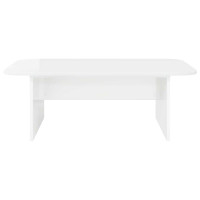 Produktbild för Kaffeebord Högblanka vita 93 x 53 x 33 cm Konstruerat trä