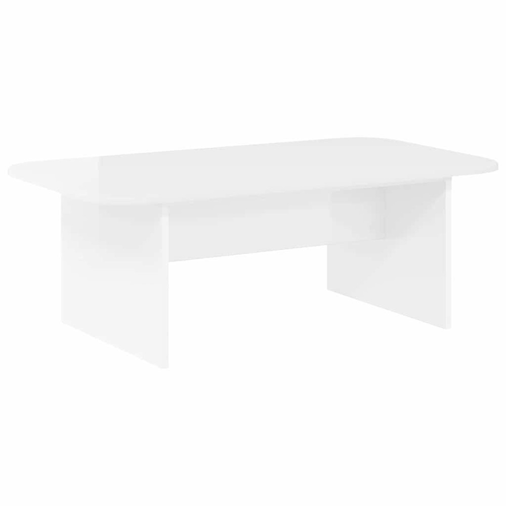 Produktbild för Kaffeebord Högblanka vita 93 x 53 x 33 cm Konstruerat trä