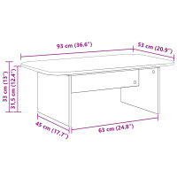 Produktbild för Kaffeebord Högblanka vita 93 x 53 x 33 cm Konstruerat trä