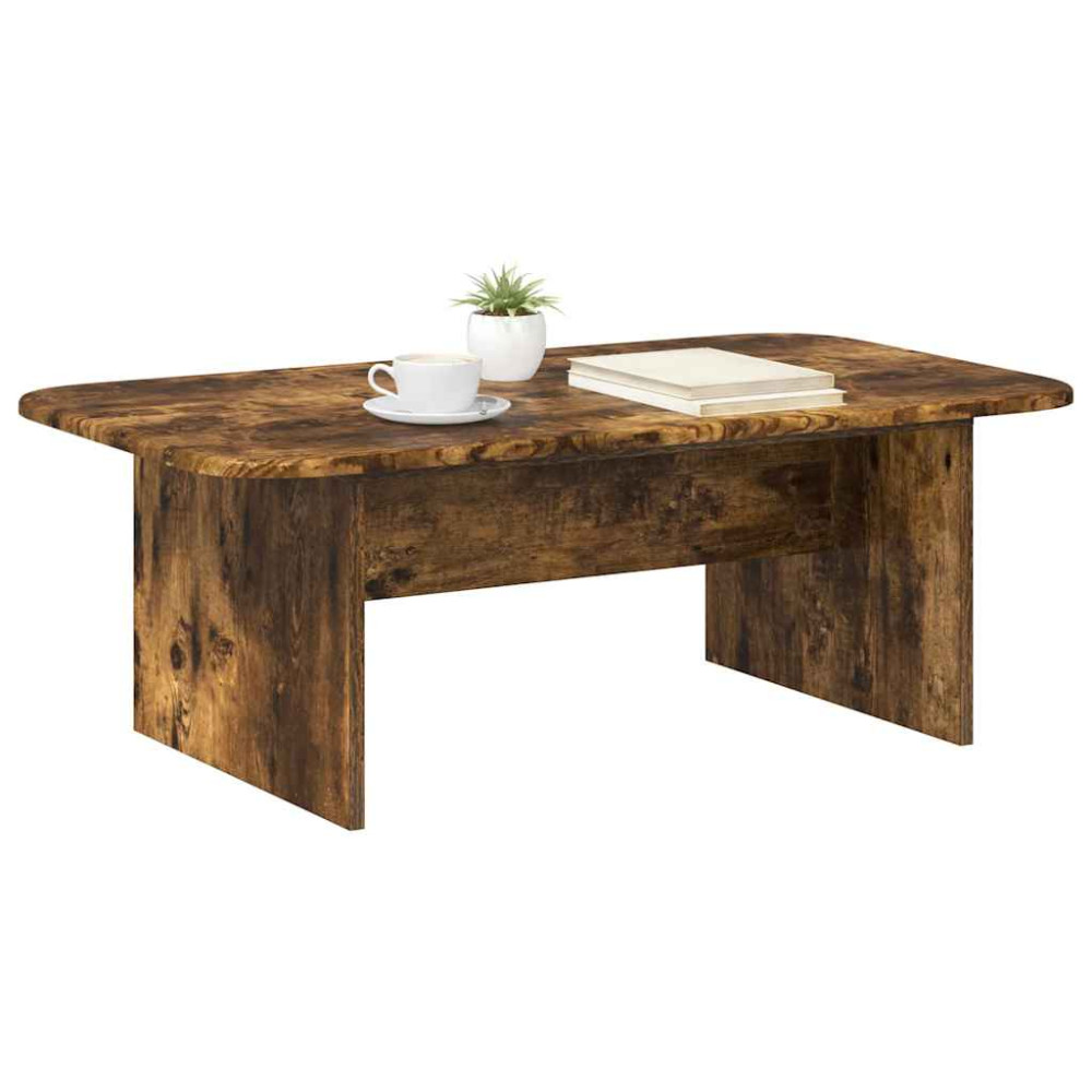 Produktbild för Kaffeebord Rökt ek 93 x 53 x 33 cm Konstruerat trä