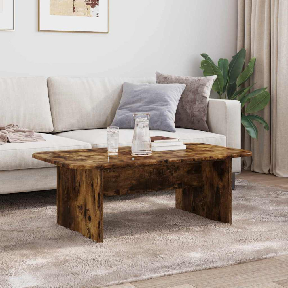 Produktbild för Kaffeebord Rökt ek 93 x 53 x 33 cm Konstruerat trä
