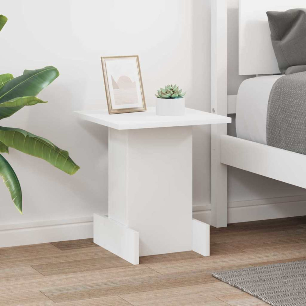 Produktbild för Sidobord Vit 35,5 x 35 x 40 cm Konstruerat trä