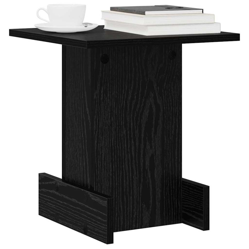 Produktbild för Sidobord Svart Ek 35,5 x 35 x 40 cm Konstruerat trä