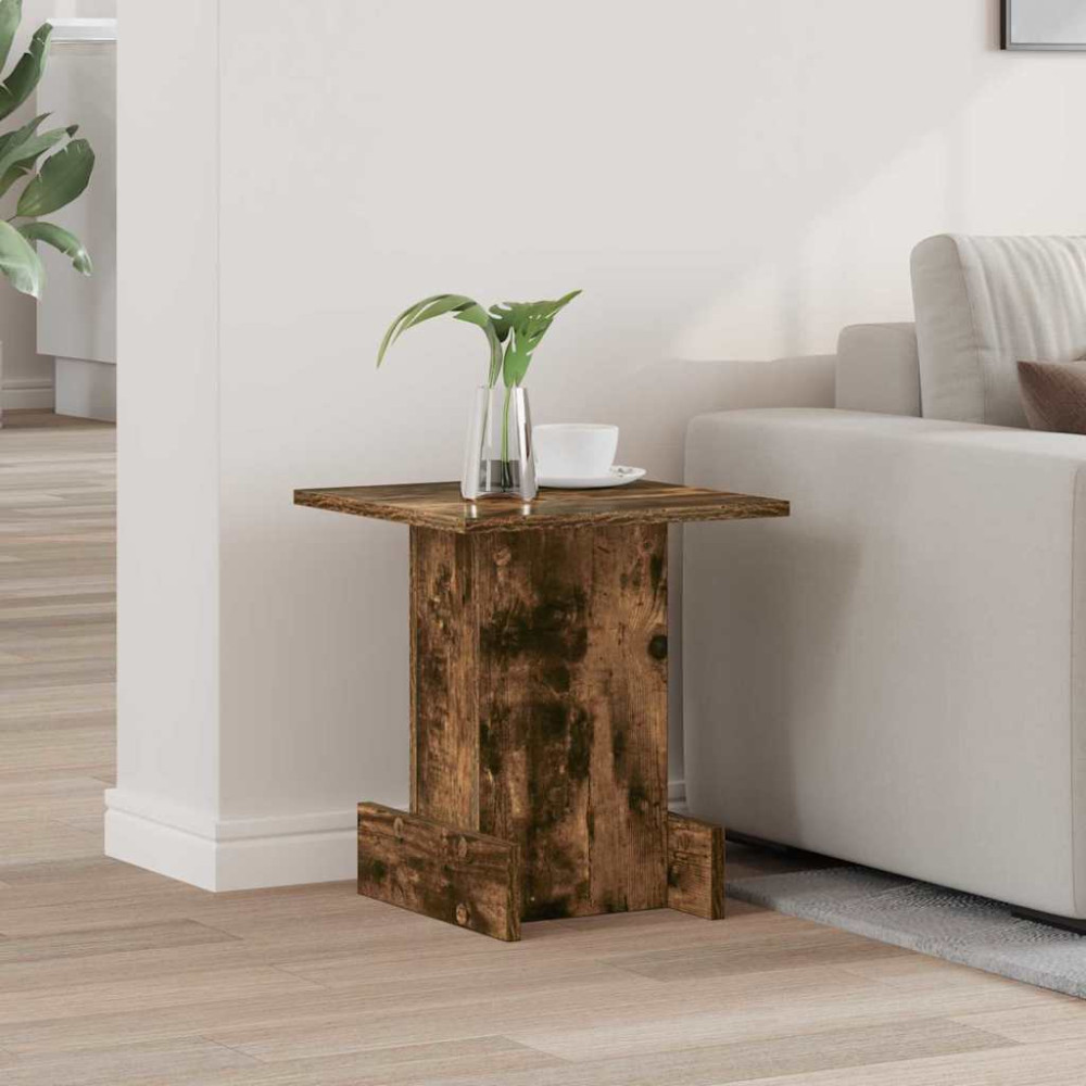 Produktbild för Sidobord Rökt ek 35,5 x 35 x 40 cm Konstruerat trä