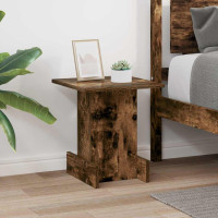 Produktbild för Sidobord Rökt ek 35,5 x 35 x 40 cm Konstruerat trä