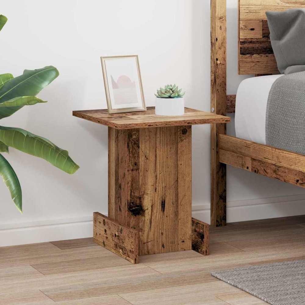 Produktbild för Sidobord Gammalt trä 35,5 x 35 x 40 cm Konstruerat trä