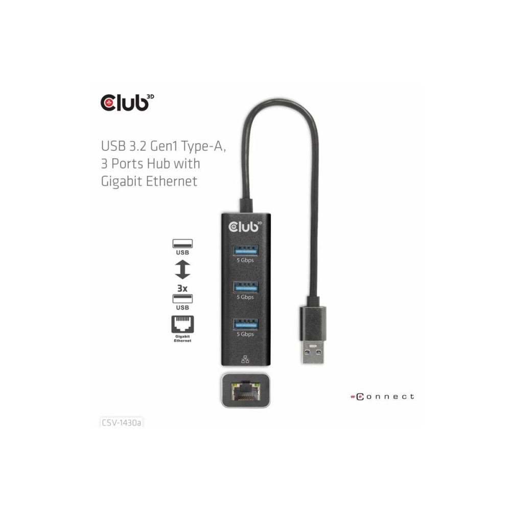 Produktbild för Club 3D CSV-1430A - hubb - 4 portar