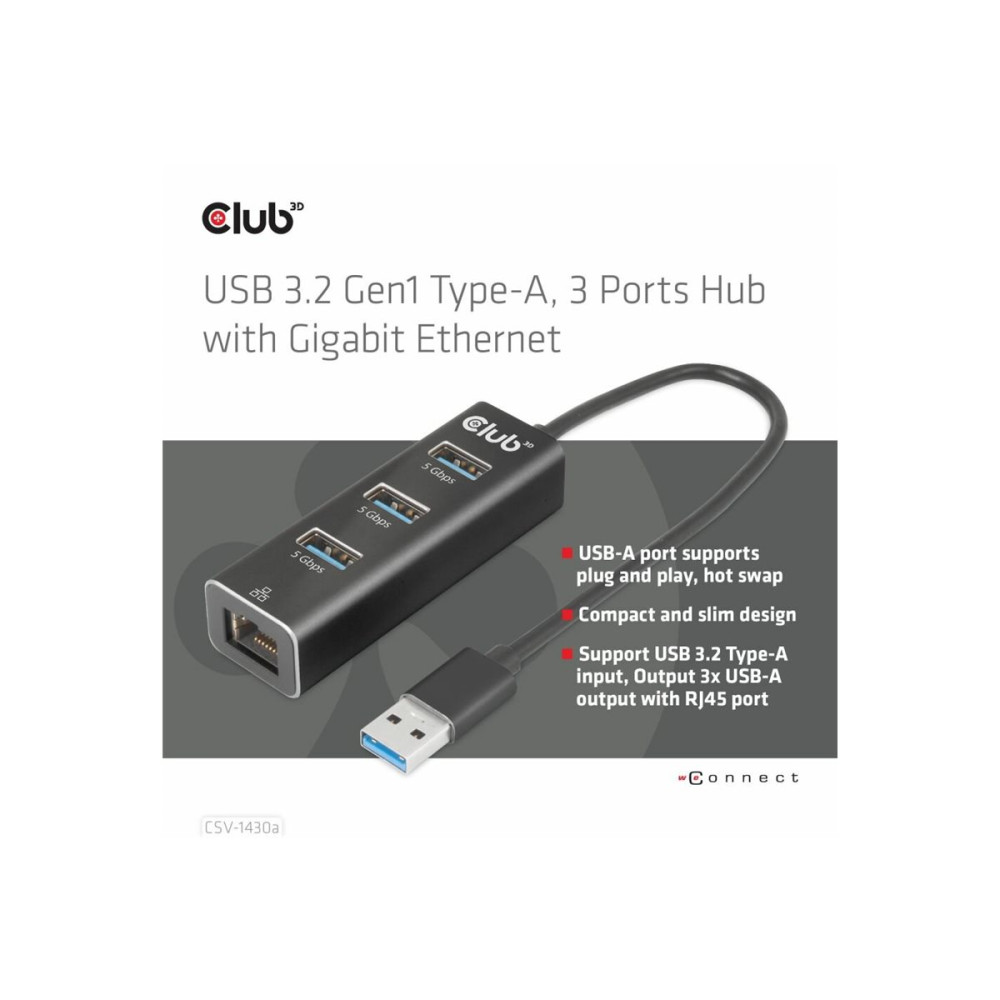 Produktbild för Club 3D CSV-1430A - hubb - 4 portar