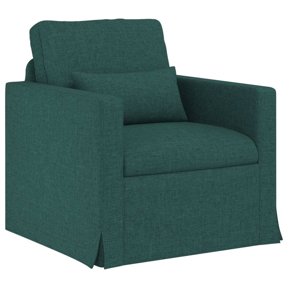 Produktbild för Soffset 2 pcs Mörkgrön 139 x 78 x 80 cm tyg