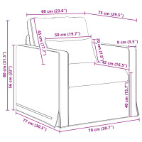 Produktbild för Soffset 2 pcs Kräm 139 x 78 x 80 cm tyg