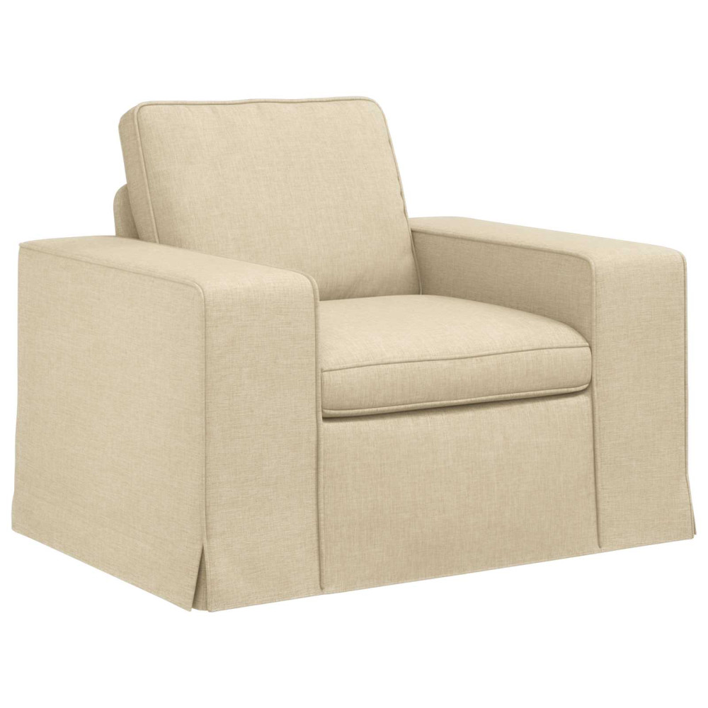 Produktbild för Soffset 2 pcs Kräm 162 x 80 x 82 cm tyg