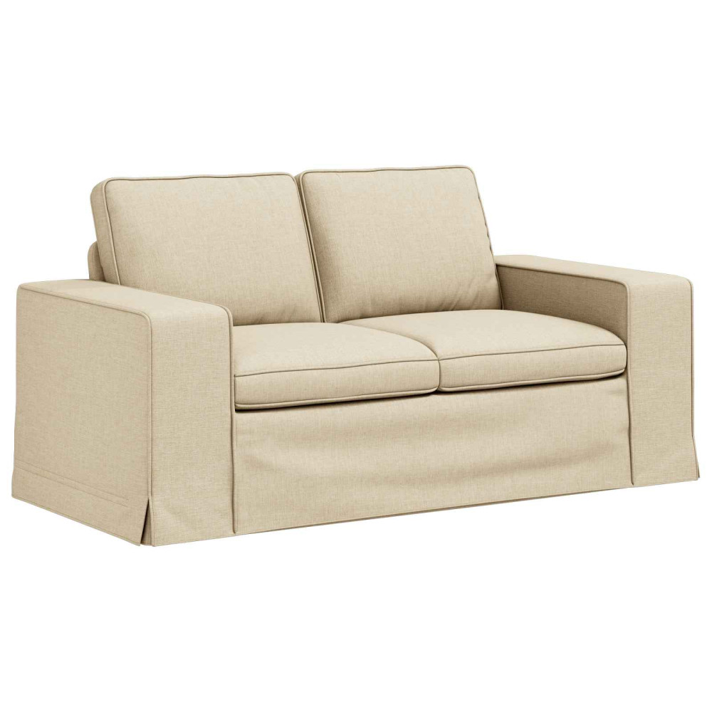 Produktbild för Soffset 2 pcs Kräm 162 x 80 x 82 cm tyg