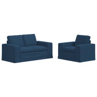 Produktbild för Soffset 2 pcs Blå 162 x 80 x 82 cm tyg