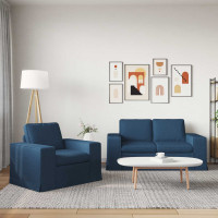 Produktbild för Soffset 2 pcs Blå 162 x 80 x 82 cm tyg