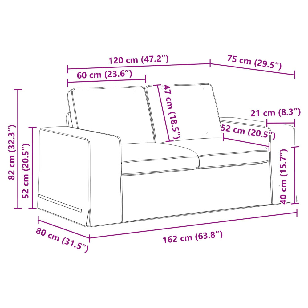 Produktbild för Soffset 2 pcs Blå 162 x 80 x 82 cm tyg