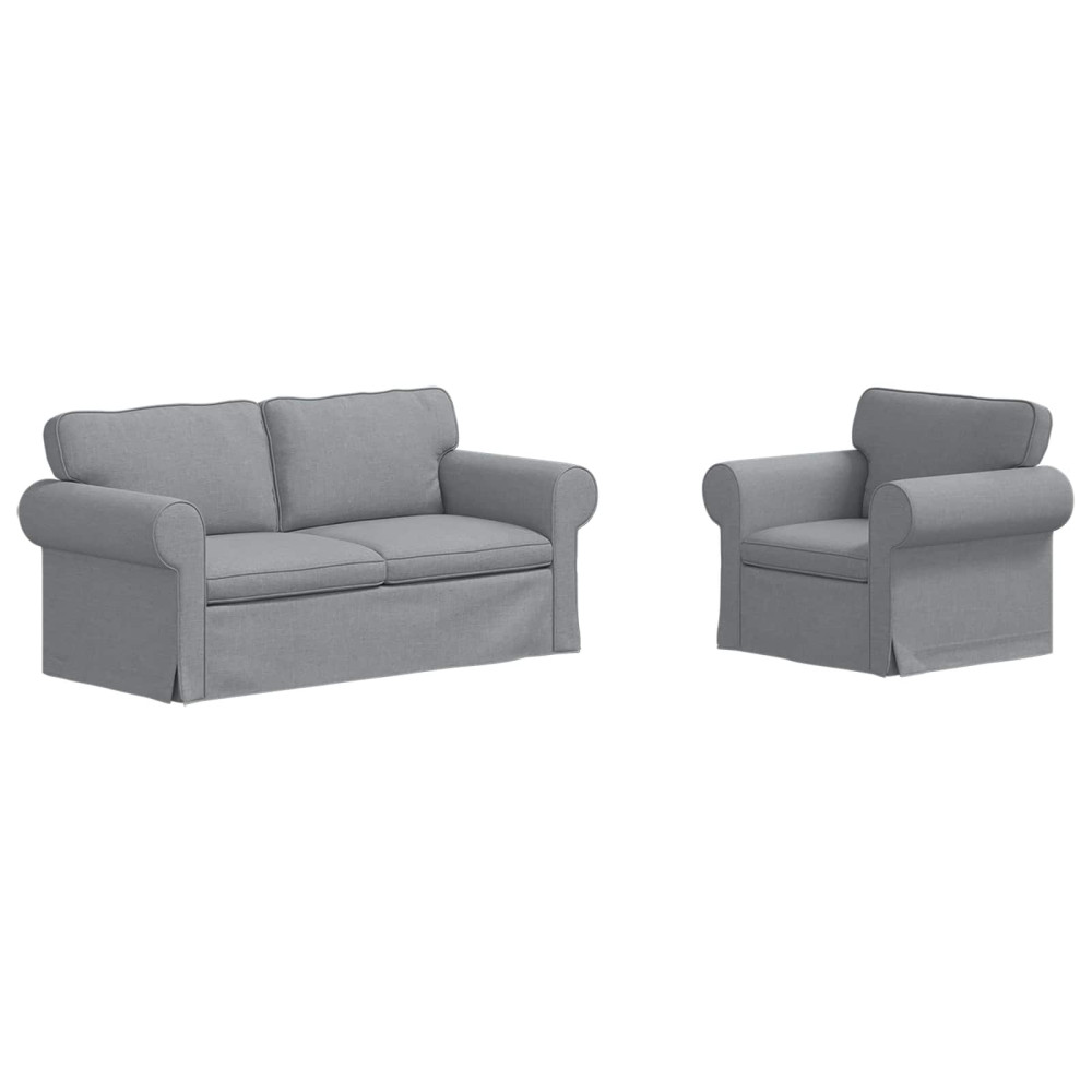 Produktbild för Soffset 2 pcs Ljusgrå 175 x 82 x 80 cm tyg