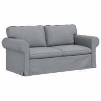 Produktbild för Soffset 2 pcs Ljusgrå 175 x 82 x 80 cm tyg