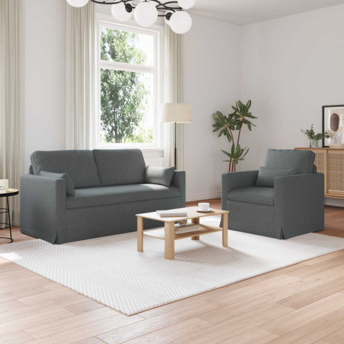vidaXL Soffset 2 pcs Mörkgrå 158 x 78 x 80 cm tyg