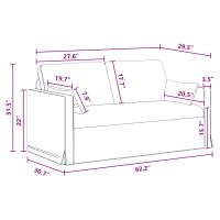 Produktbild för Soffset 2 pcs Mörkgrå 158 x 78 x 80 cm tyg