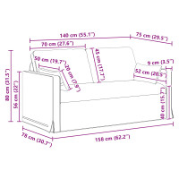 Produktbild för Soffset 2 pcs Mörkgrå 158 x 78 x 80 cm tyg