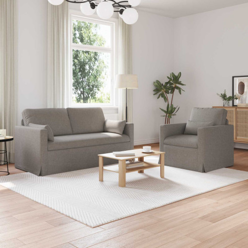 vidaXL Soffset 2 pcs Taupe 158 x 78 x 80 cm tyg